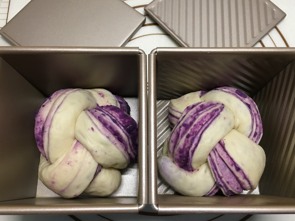 紫薯花纹吐司（中种）的做法 步骤17
