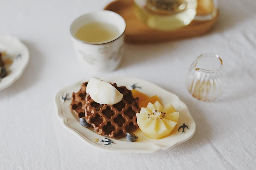 可可糯米华夫饼