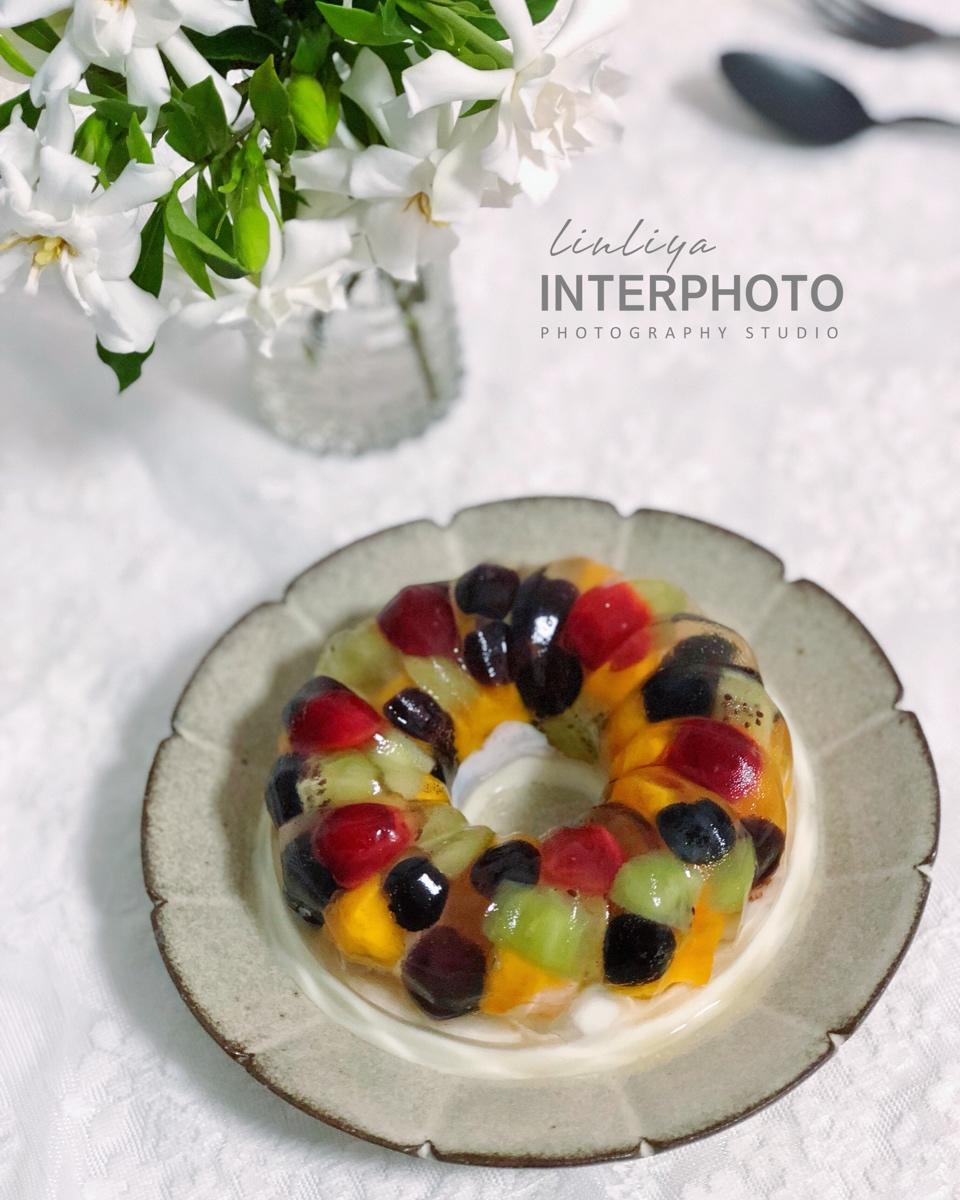 不用面粉的果冻水果蛋糕，颜值爆表