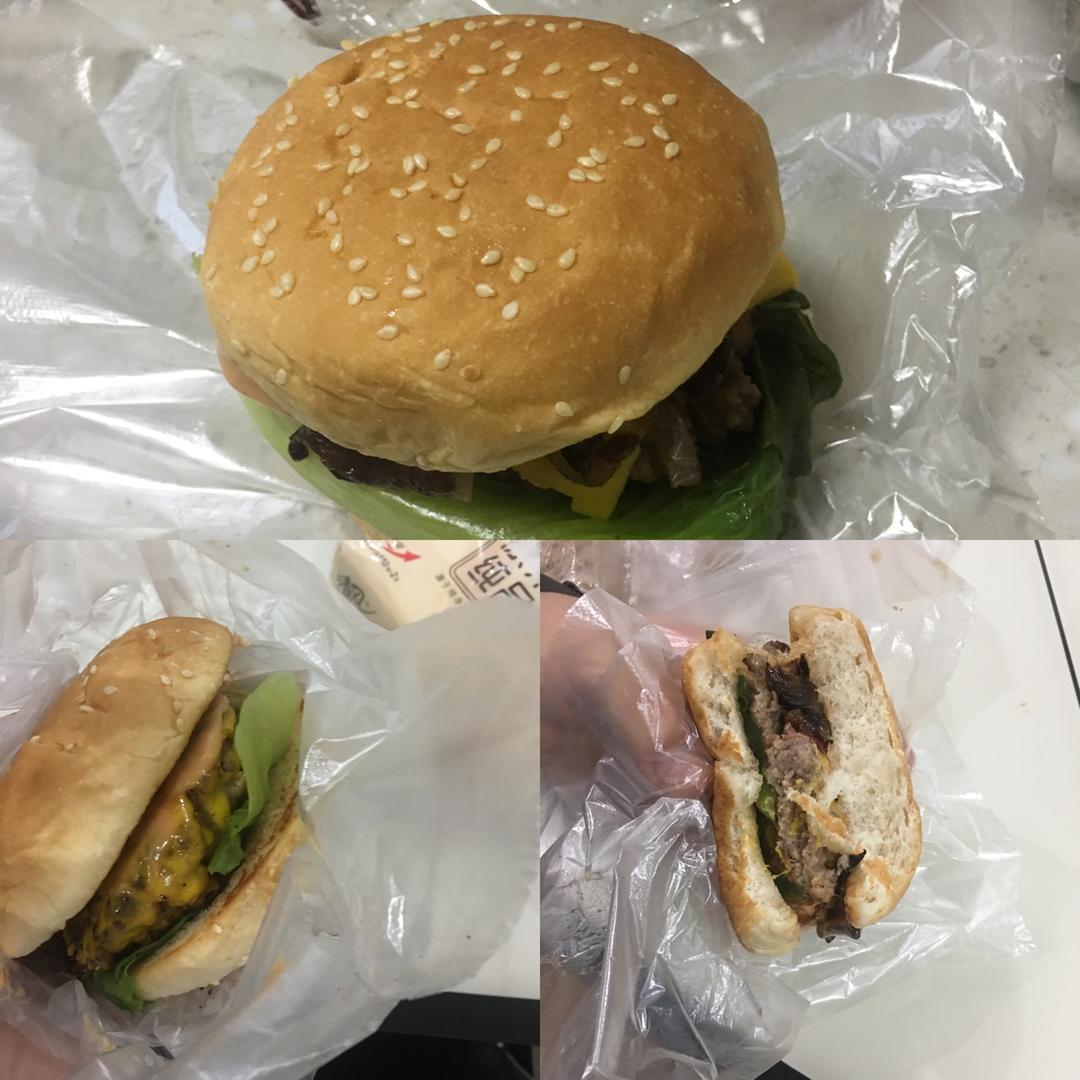 洋葱牛肉汉堡 Beef Hamburger with Fried Onions