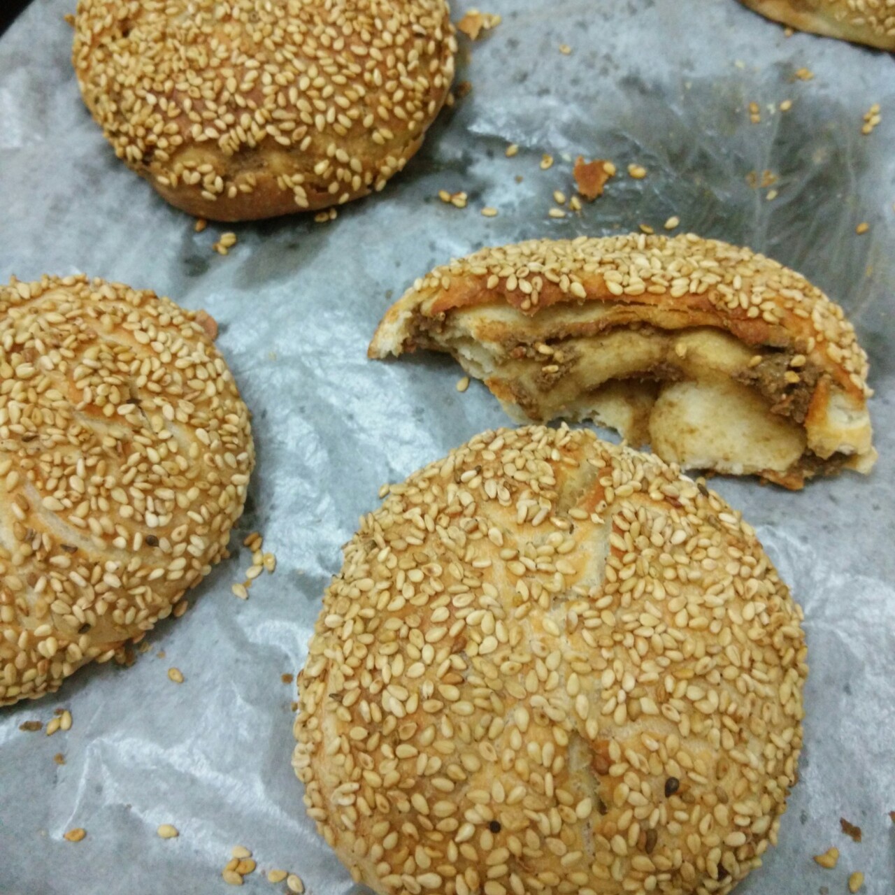 烤箱版麻酱烧饼