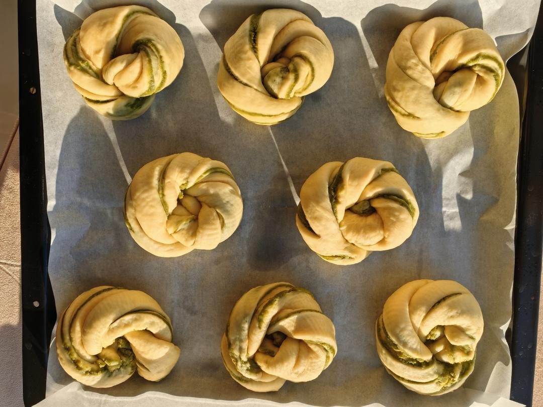 抹茶奶酥花环面包🌸层层叠叠软香绵密