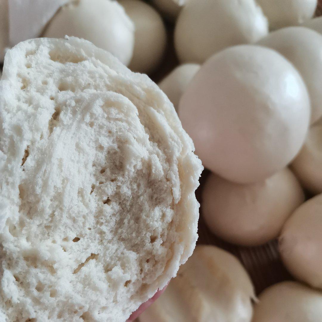 无油无糖山东纯老面馒头不加干酵母一次发酵 紧实有嚼劲 天然酵母面肥酵子带造型视频