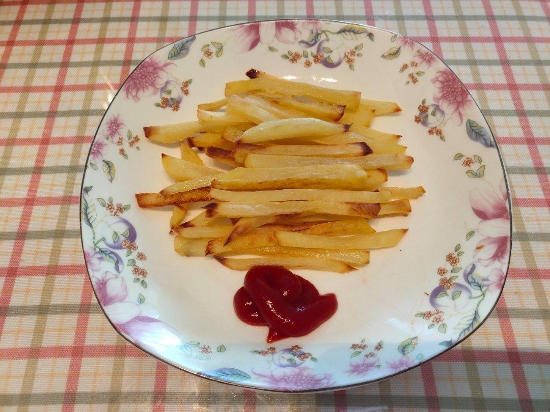 不用炸的简单烤薯条🍟追剧哄小孩小零食椒盐薯条番茄酱薯条二种口味