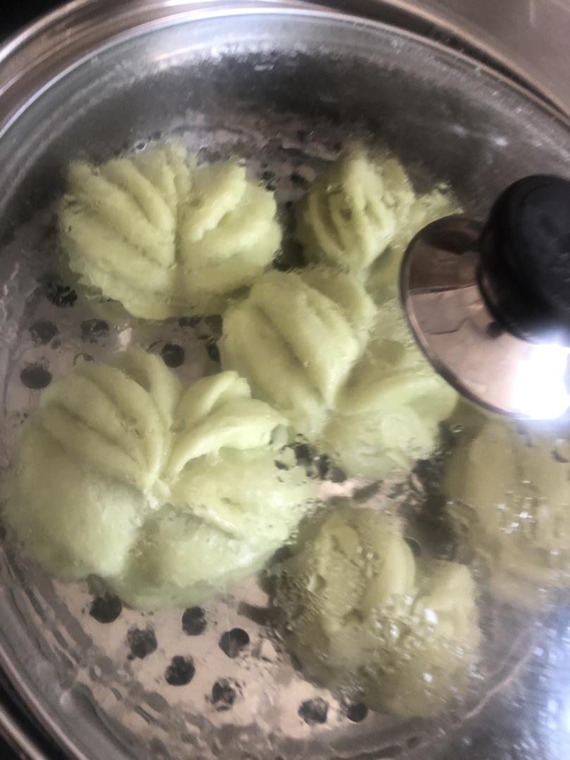 菠菜汁心形馒头 花卷（一次性发酵超治愈）