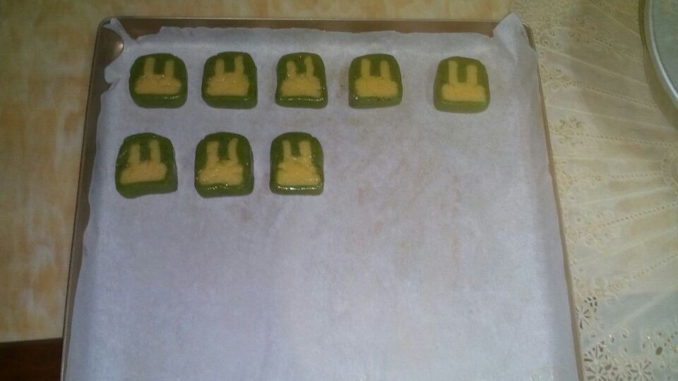 抹茶兔兔曲奇（比熊猫简单！超详细实物图+超良心手绘图）