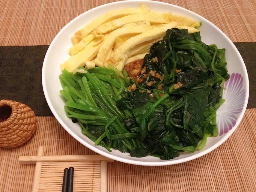 堂妈小厨——鸡蛋皮拌菠菜