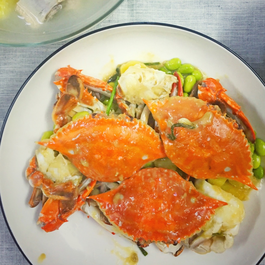 咸咸仔做的姜葱炒梭子蟹