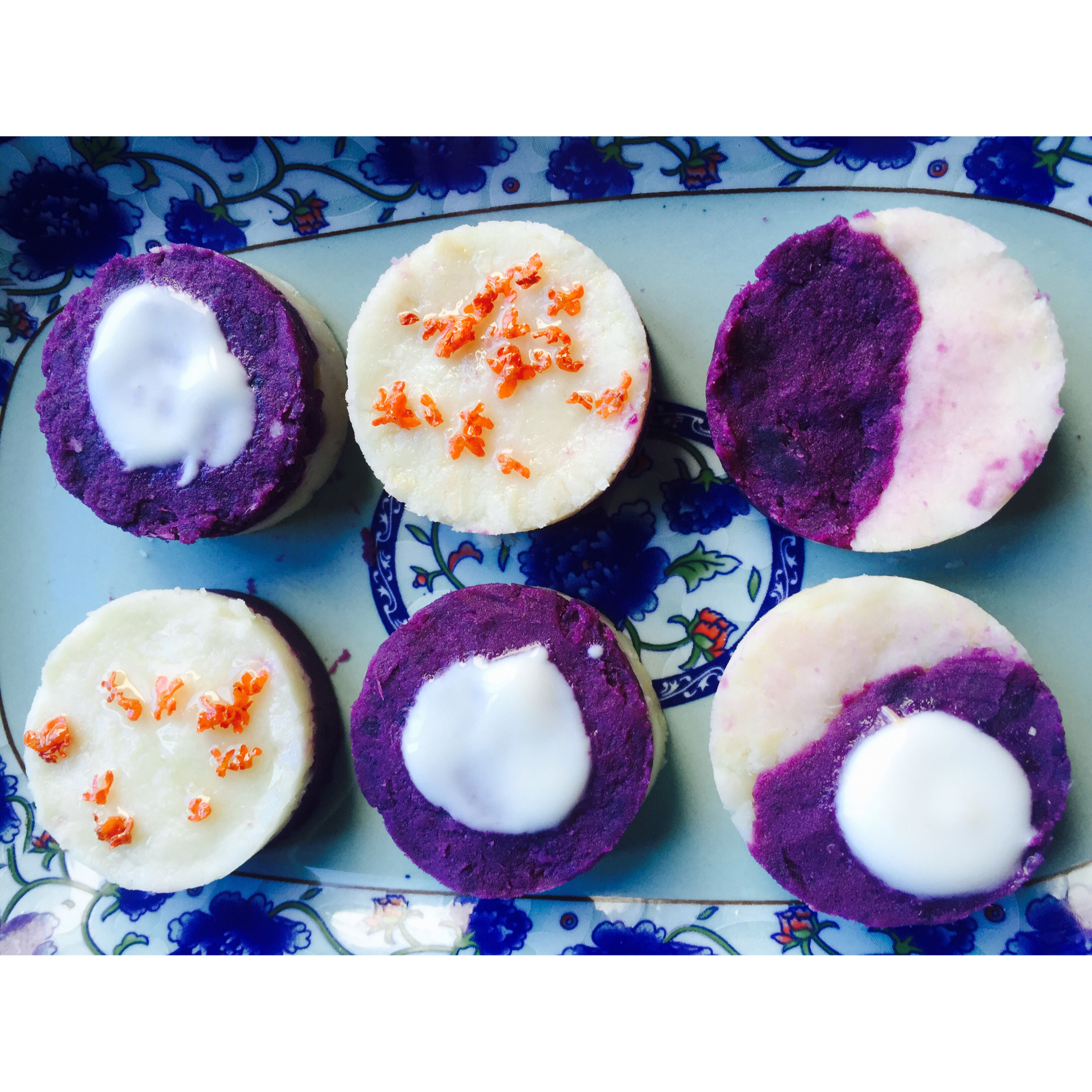 桂花山药紫薯糕