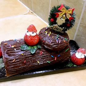 圣诞树桩蛋糕
