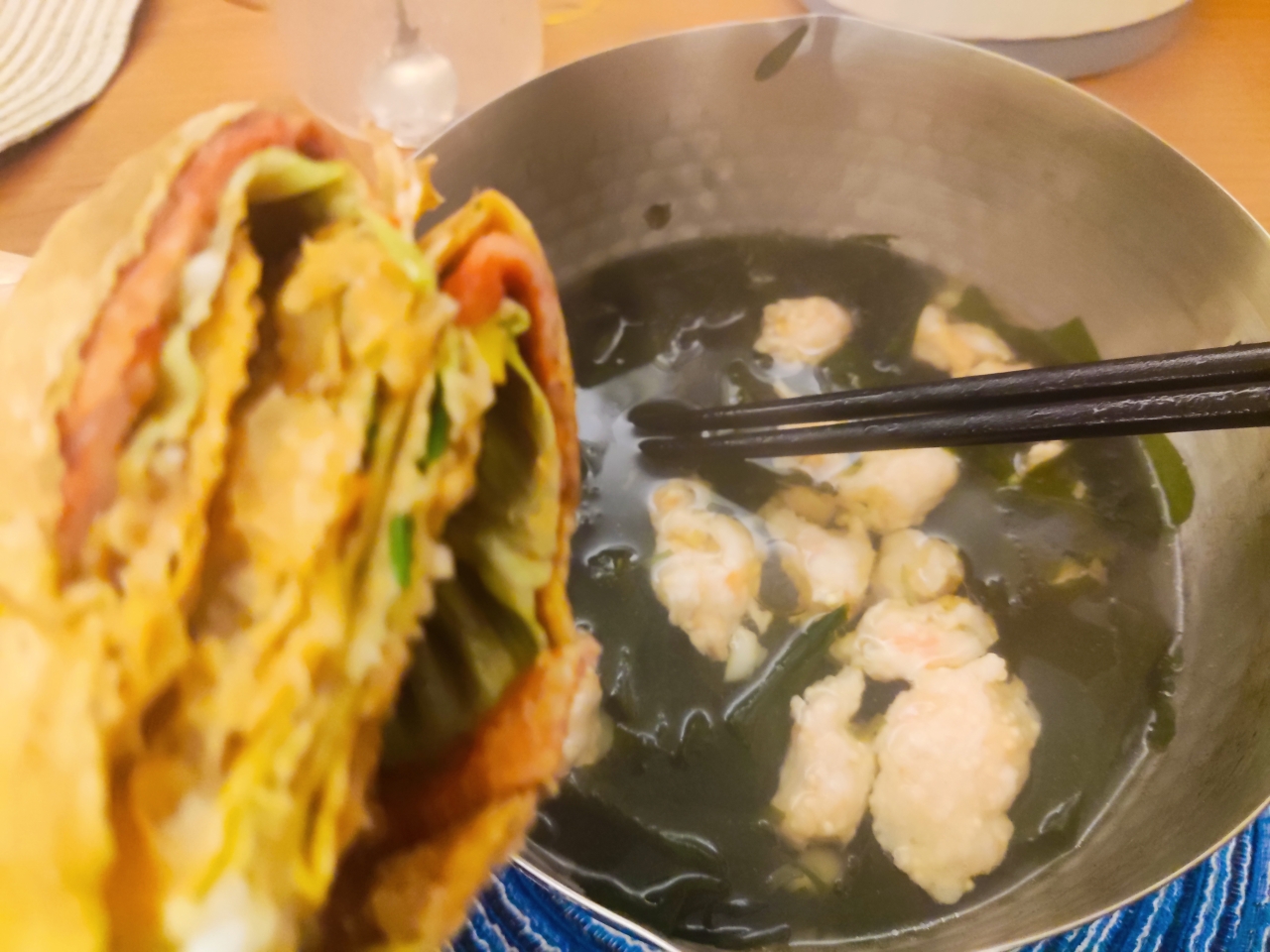 裙带菜虾滑汤
