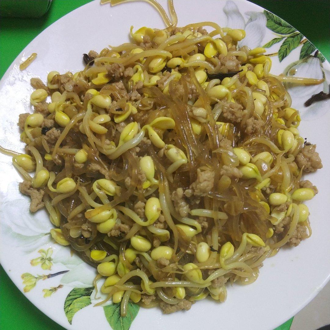 豆芽炒粉丝