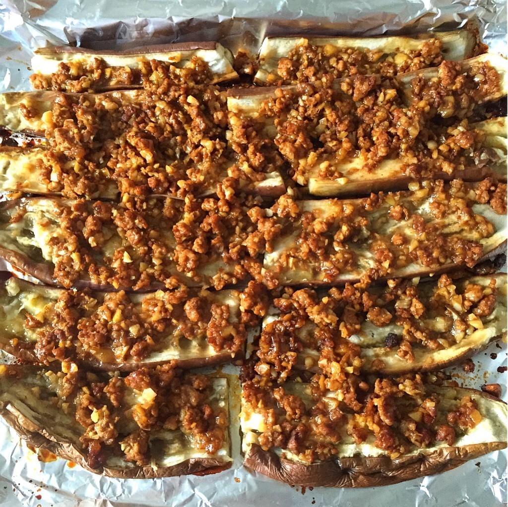 中式肉末酿烤茄子的做法