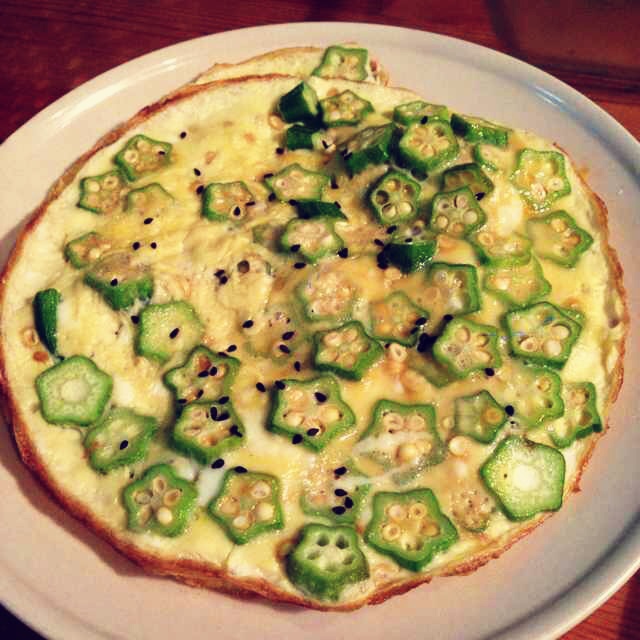 秋葵鸡蛋饼