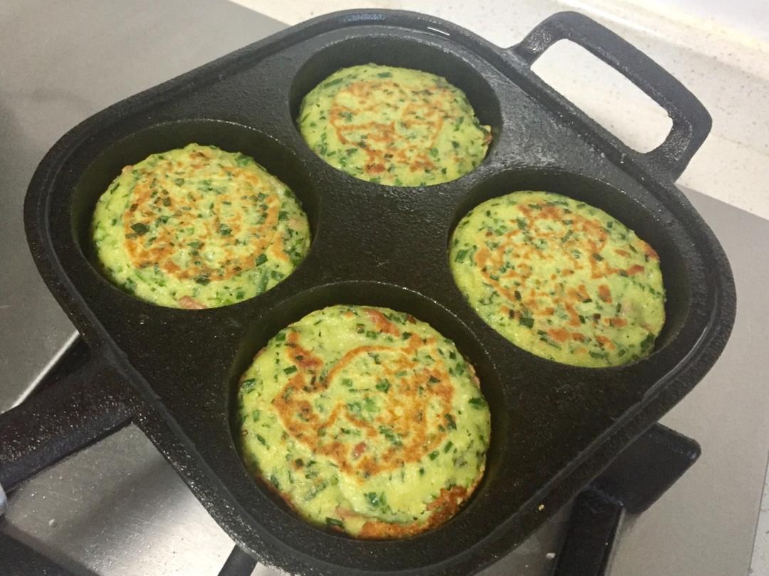 韭菜豆渣饼