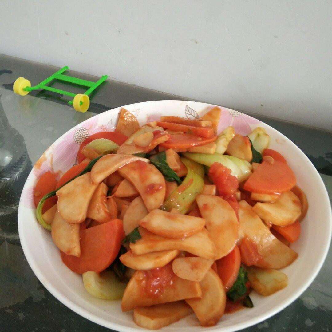 胡萝卜炒杏鲍菇