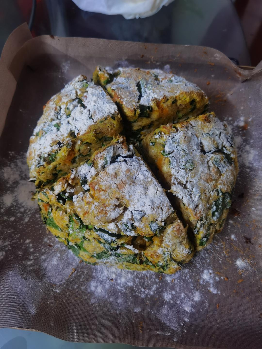 菠菜南瓜奶酪丹波面包丨健康·烘焙