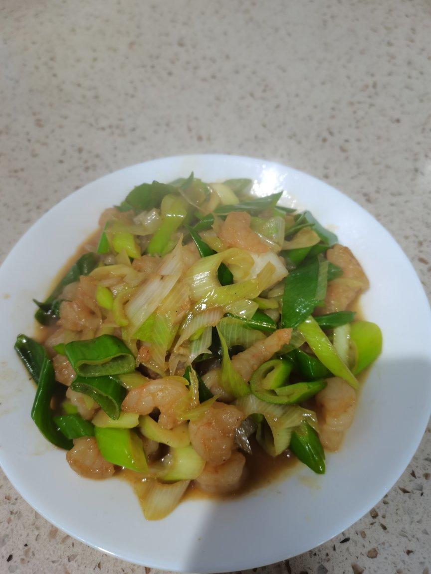 大葱烧虾仁