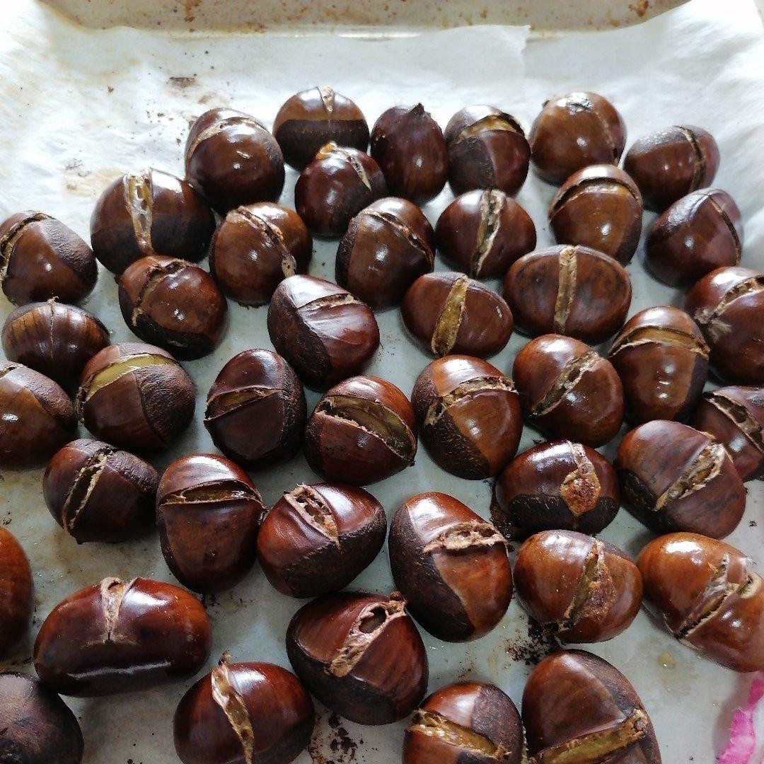 烤箱版烤板栗 比路边糖炒板栗还好吃