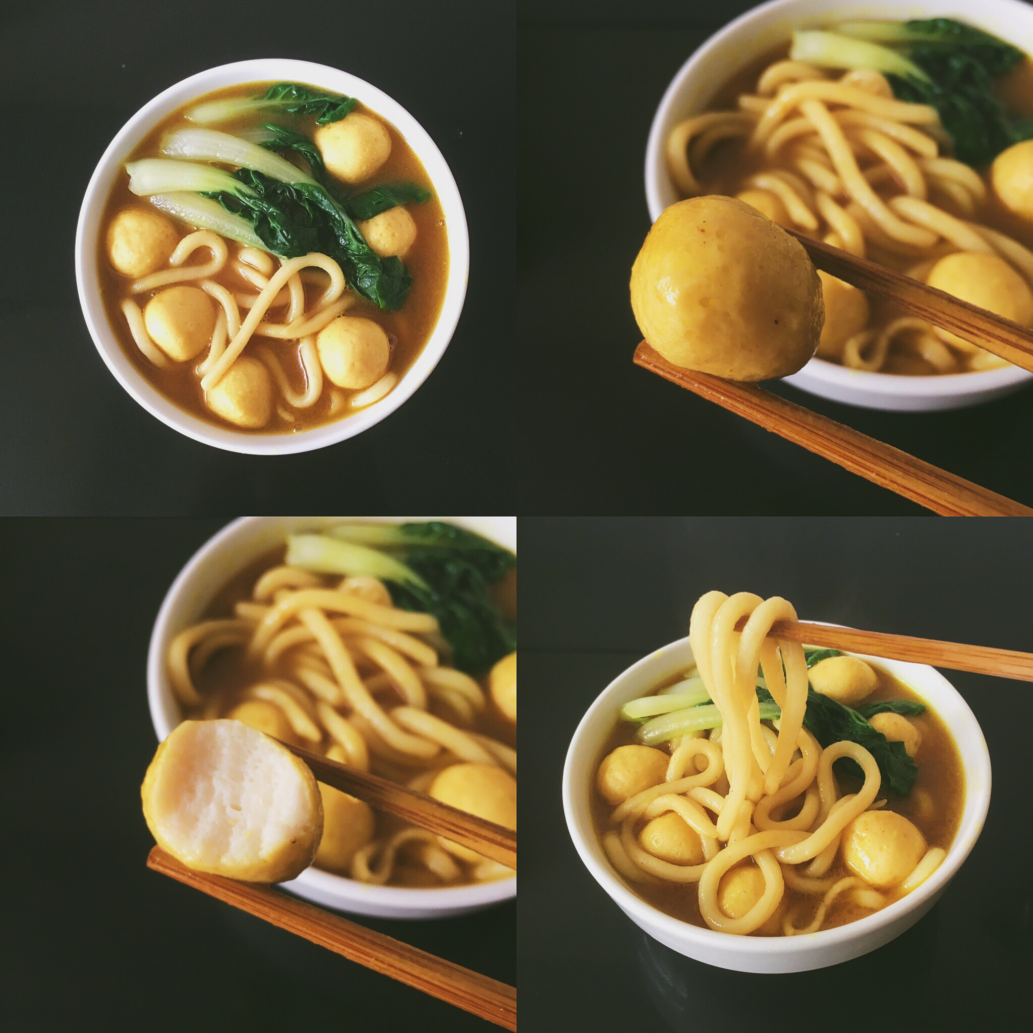 福克斯一只做的咖喱鱼蛋乌冬面