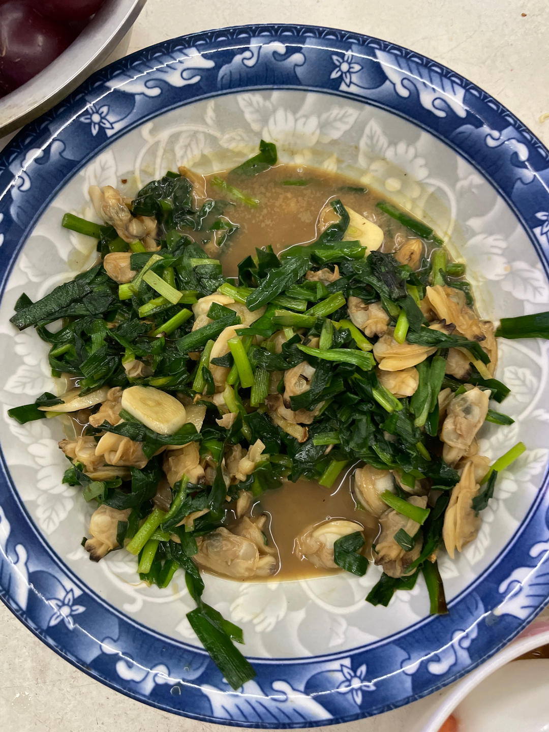蚬子炒韭菜
