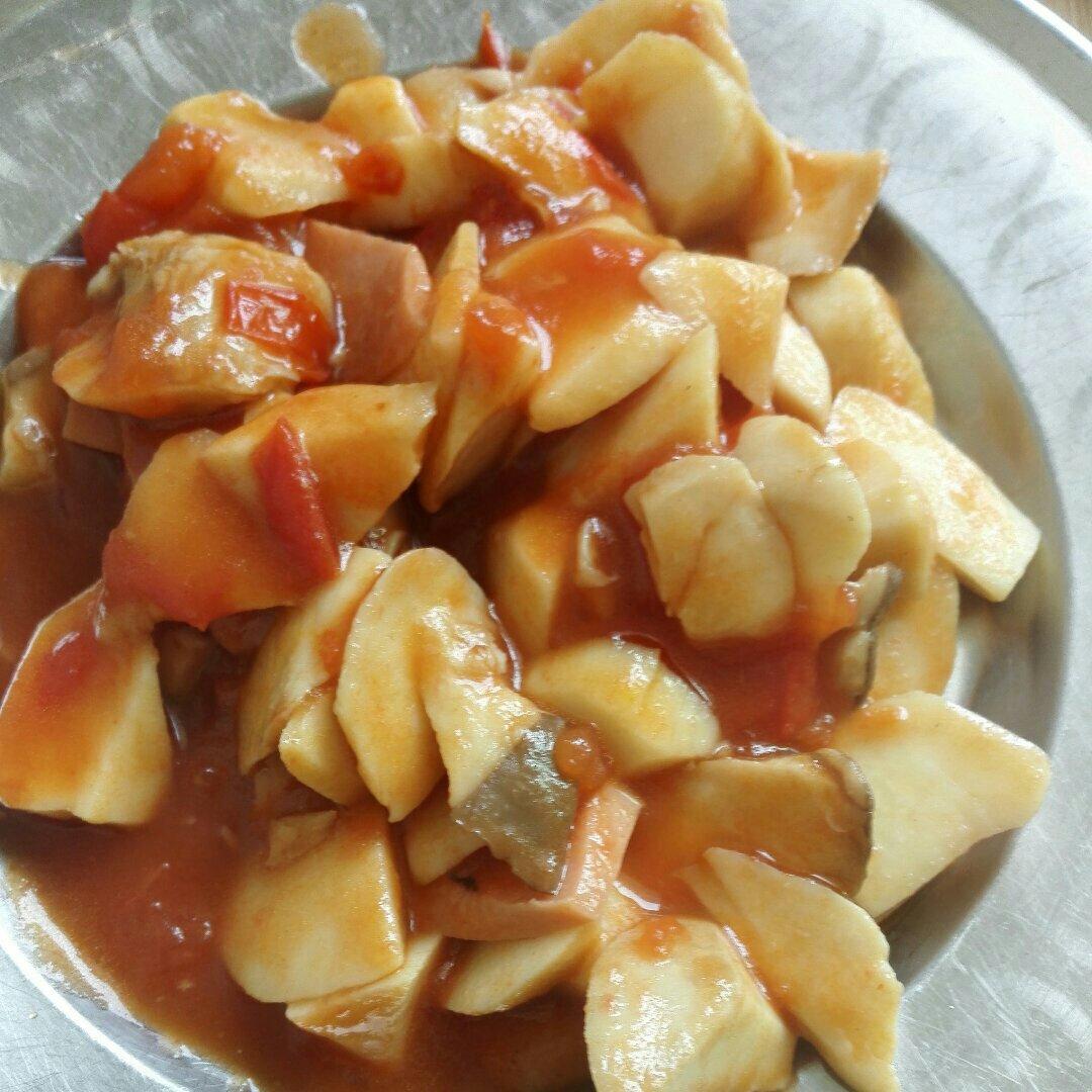 芙蕖做的西红柿烧杏鲍菇