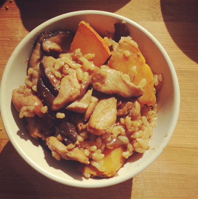 南瓜鸡肉饭