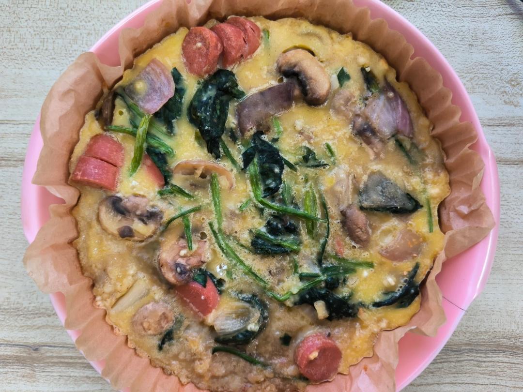 菠菜口蘑烤松饼