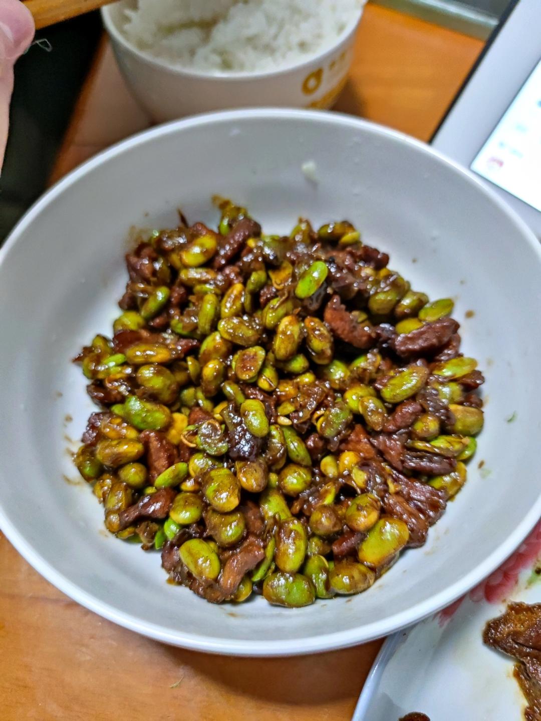 毛豆炒肉（超简单）