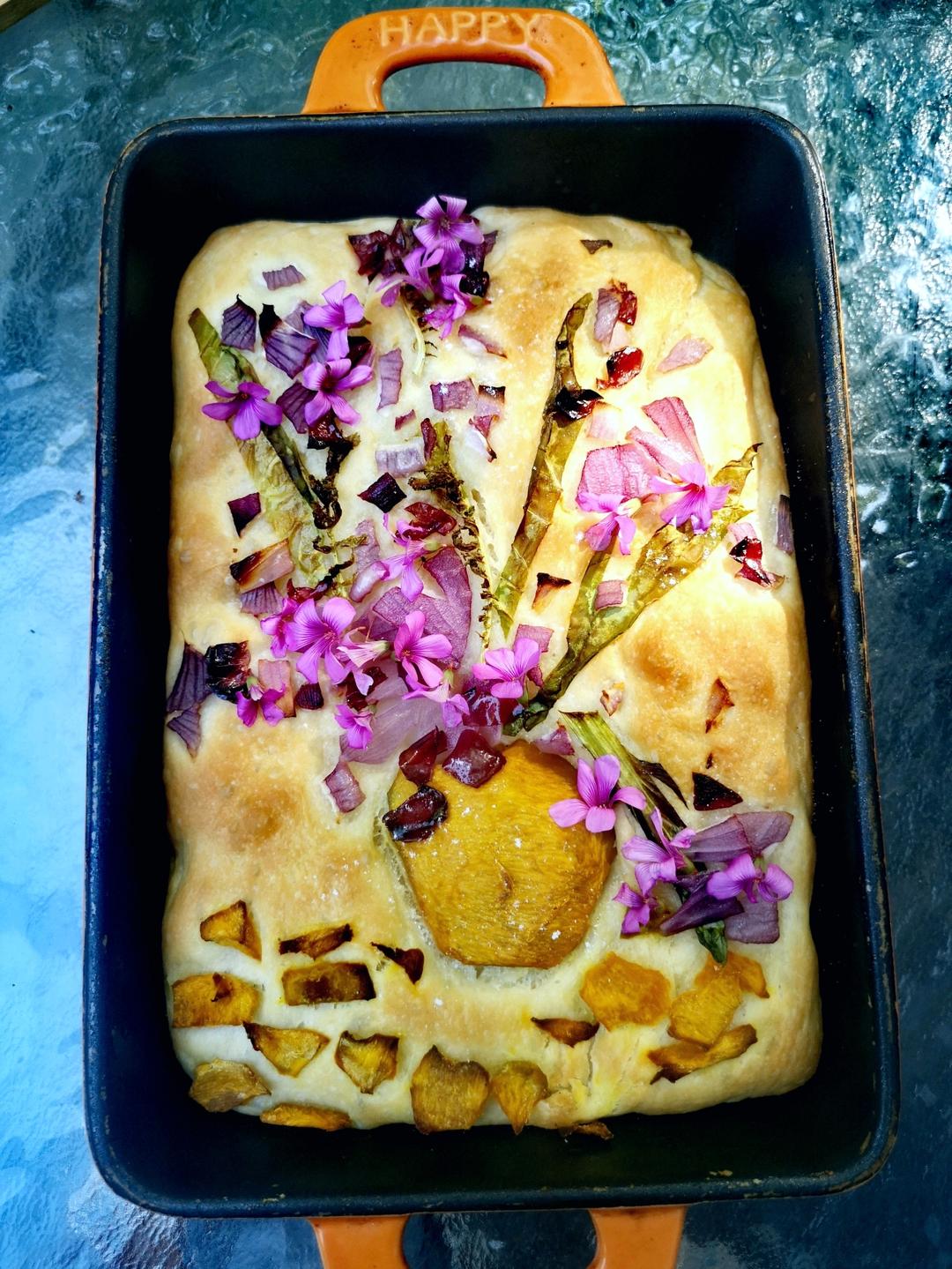 油画一般的意大利Focaccia佛卡夏面包