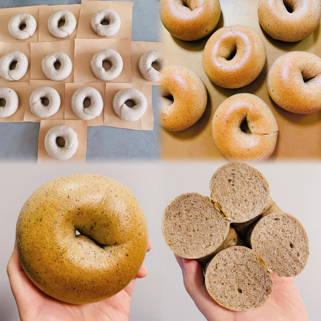 黑芝麻全麦贝果