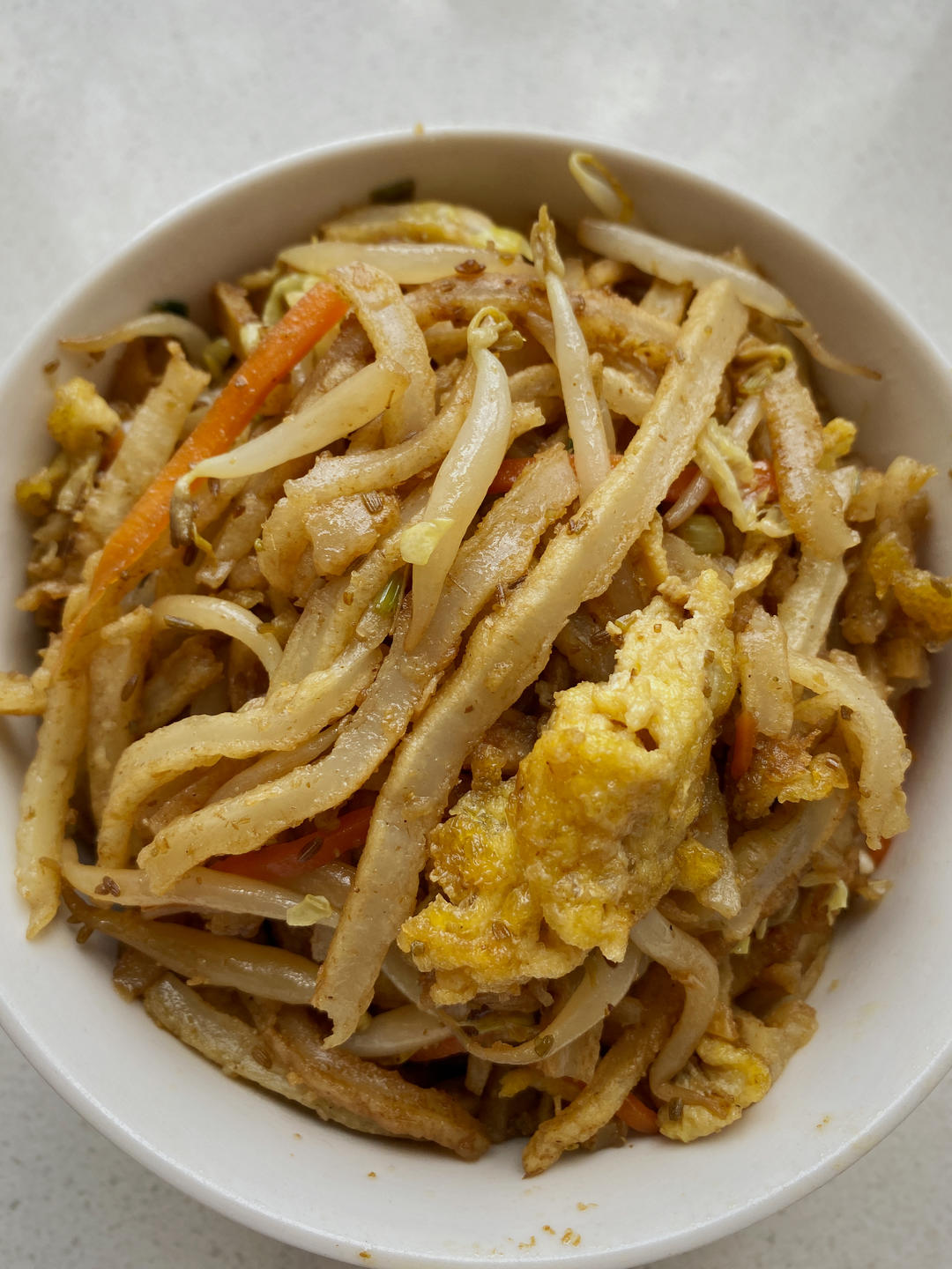 干爽的豆芽炒饼