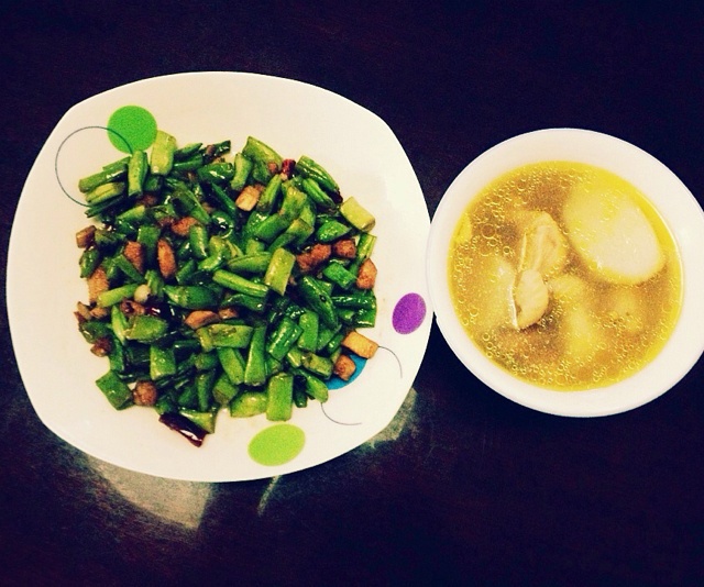 椒麻鸡丁四季豆