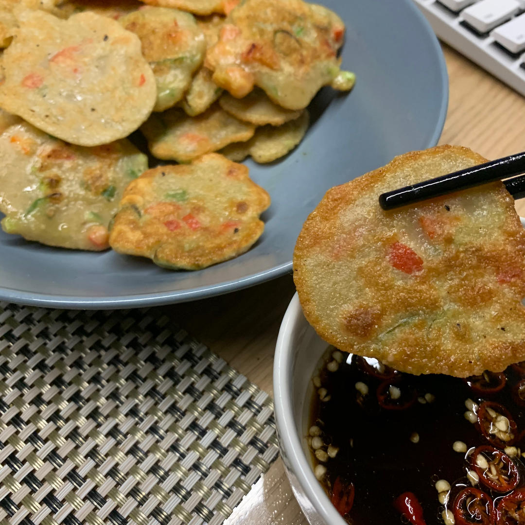 火腿培根青红椒煎饼