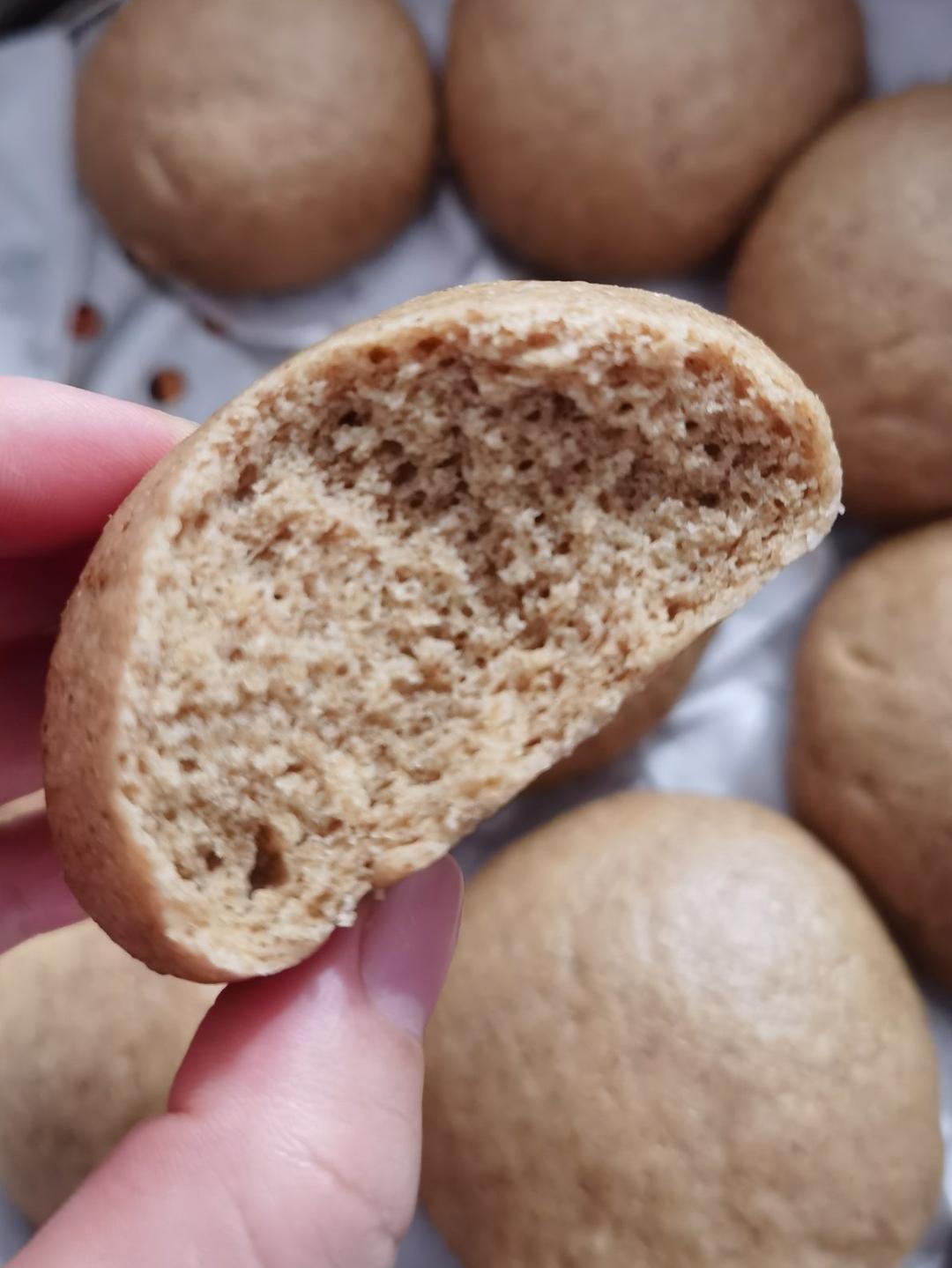 减脂吃！无油无糖！100%全麦馒头，不凹不塌，零失败