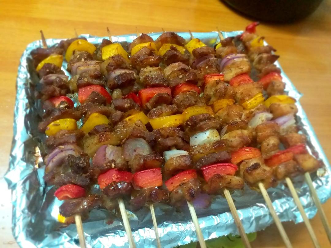 烤彩椒鸡肉串