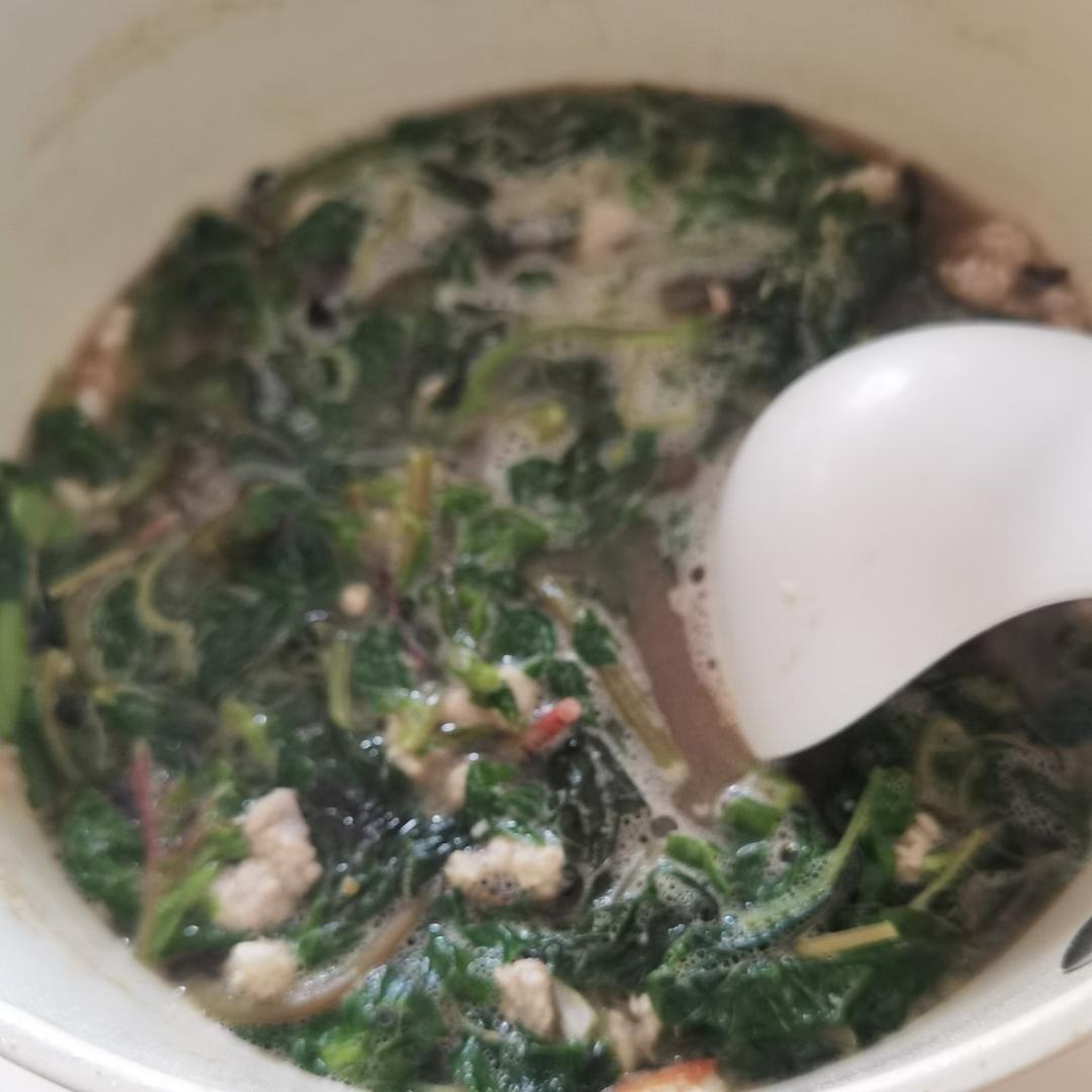 上汤红苋菜，拌饭都好吃😄