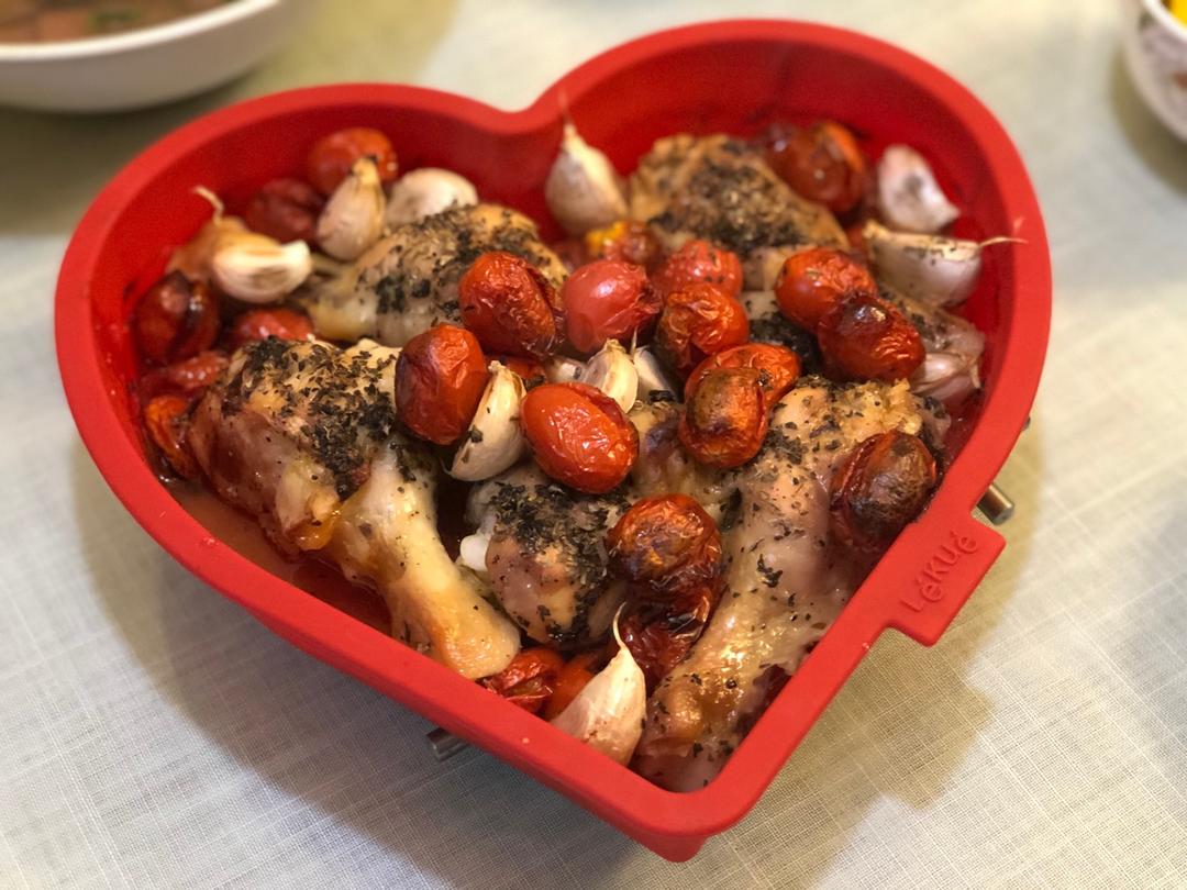 番茄罗勒烤鸡腿（杰米奥利弗的方子）