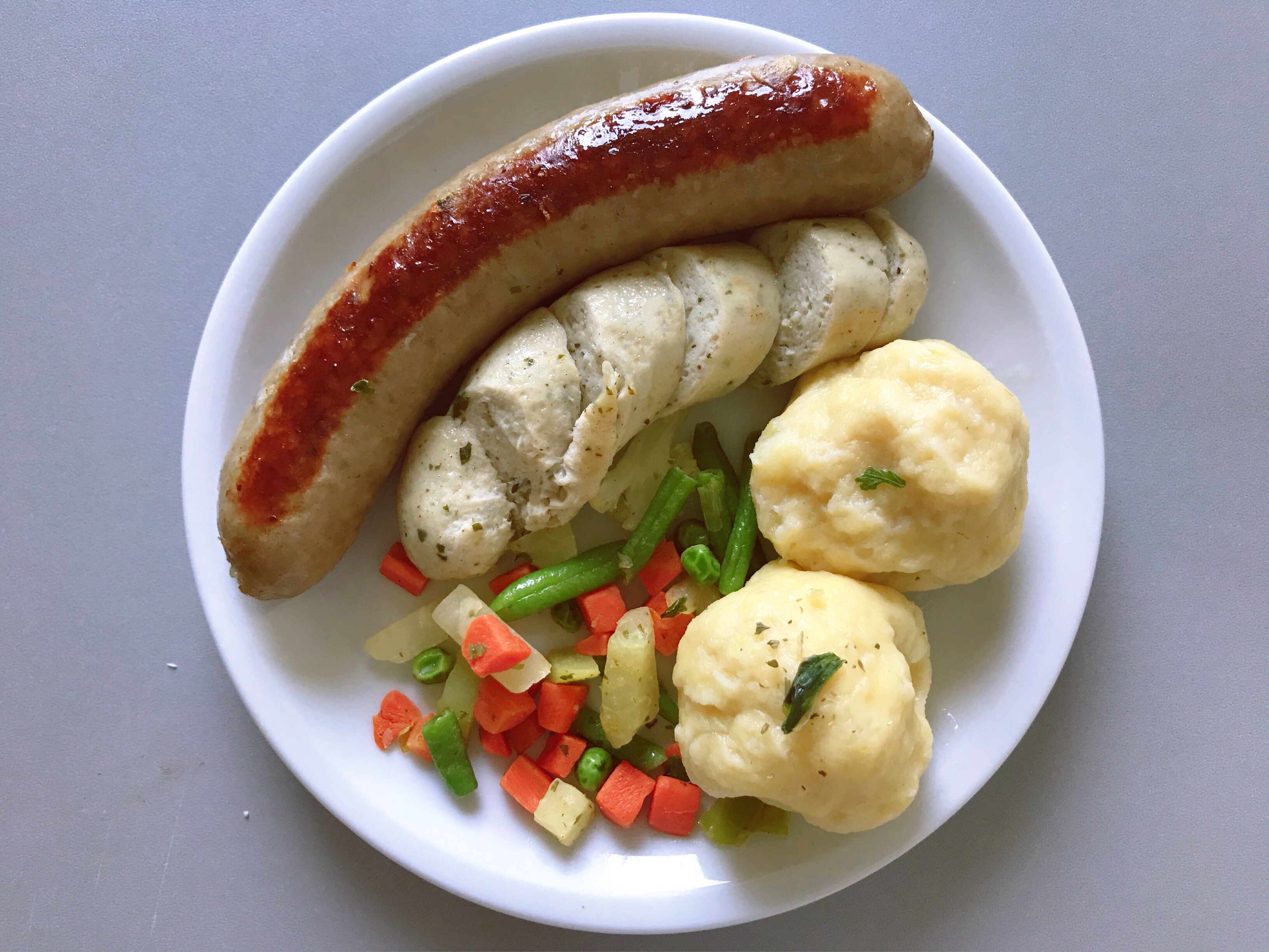 🇩🇪简单正宗德国香肠Bratwurst/Weißwurst + Knödel