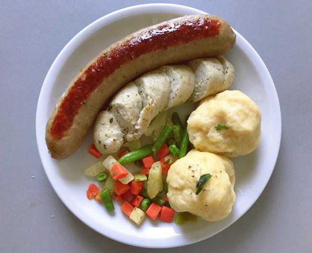 🇩🇪简单正宗德国香肠Bratwurst/Weißwurst + Knödel