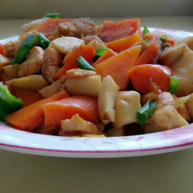 鸡肉杏鲍菇盐煮