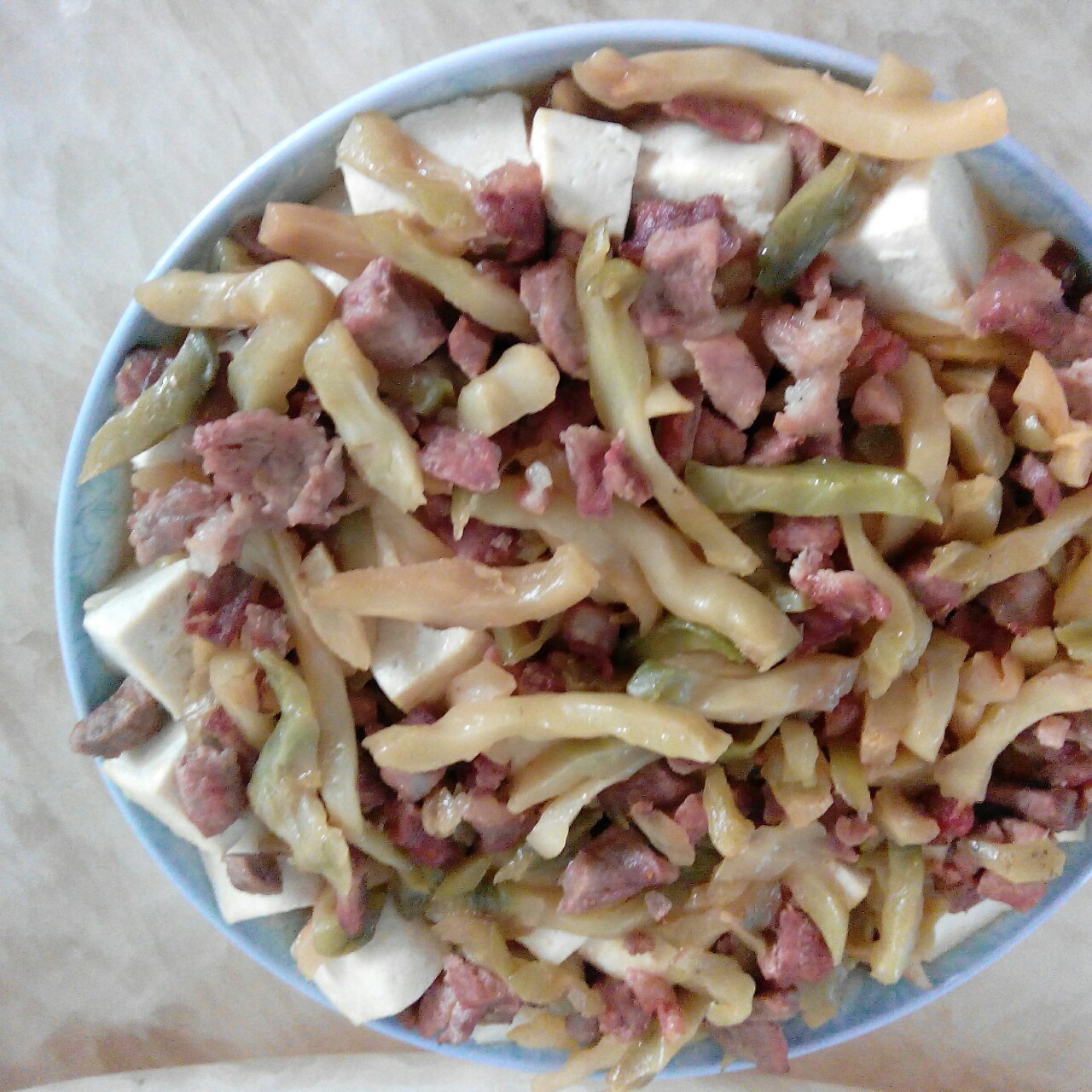 榨菜肉末拌老豆腐