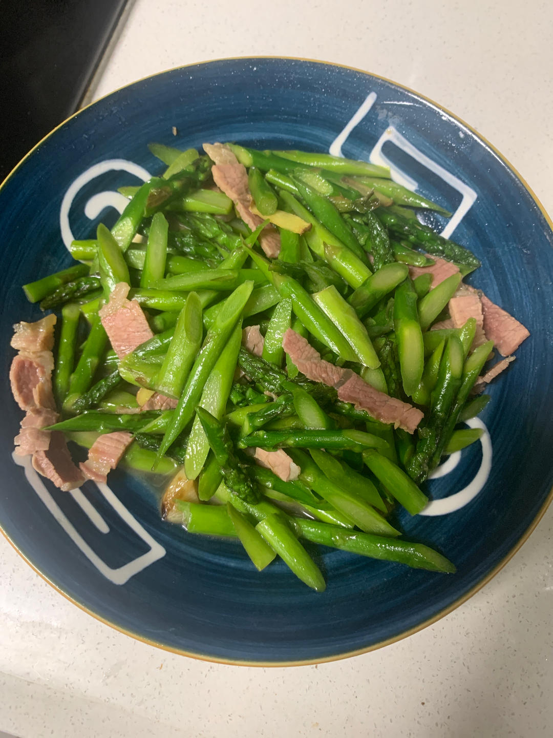 金华火腿炒芦笋