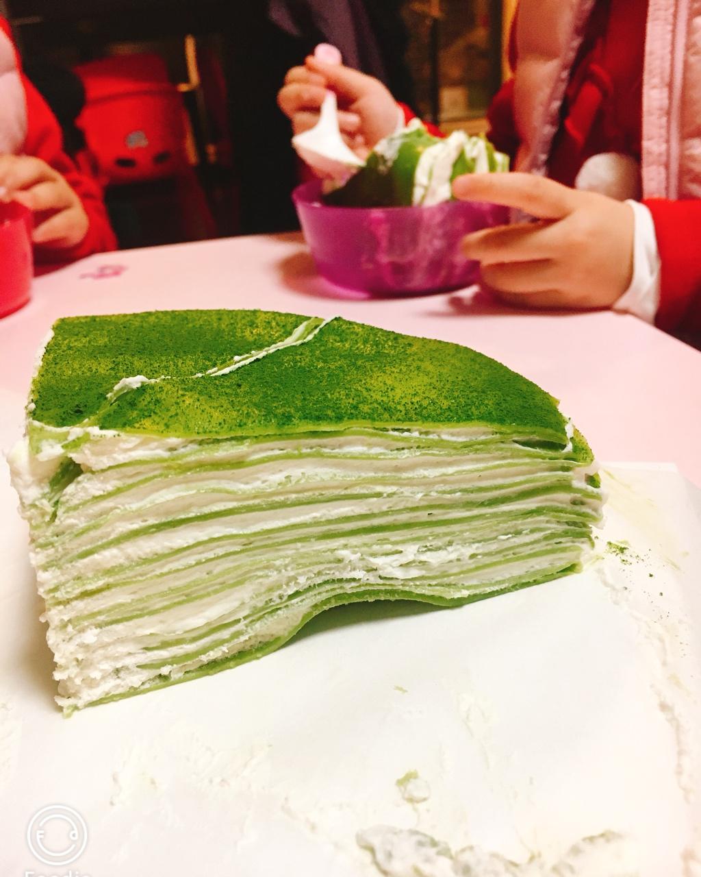 美味的煎蛋糕—抹茶千层蛋糕