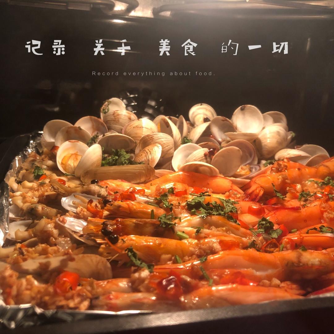 蒜蓉粉丝烤花甲虾