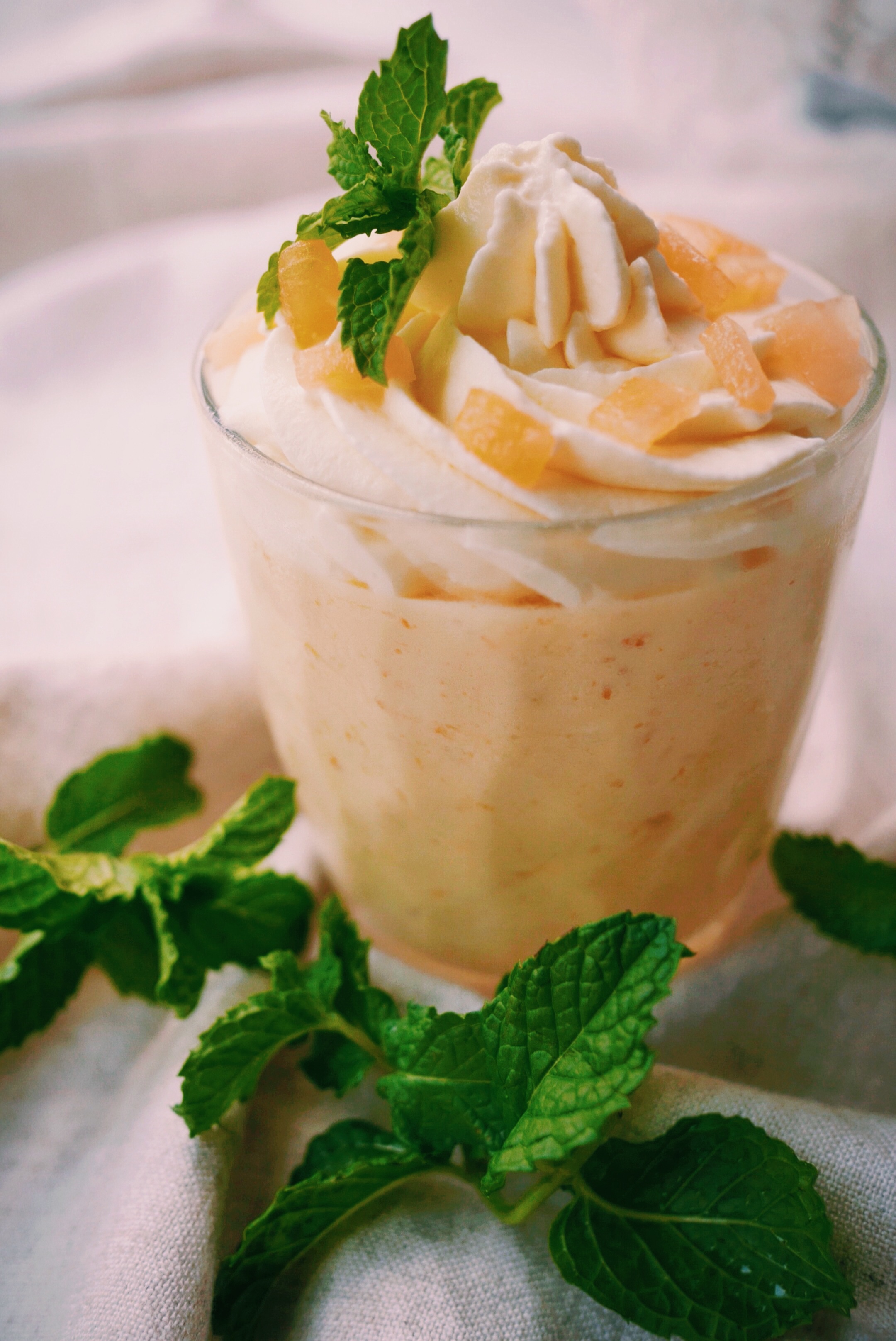 沈纯洁做的芒果慕斯(意式蛋白霜)