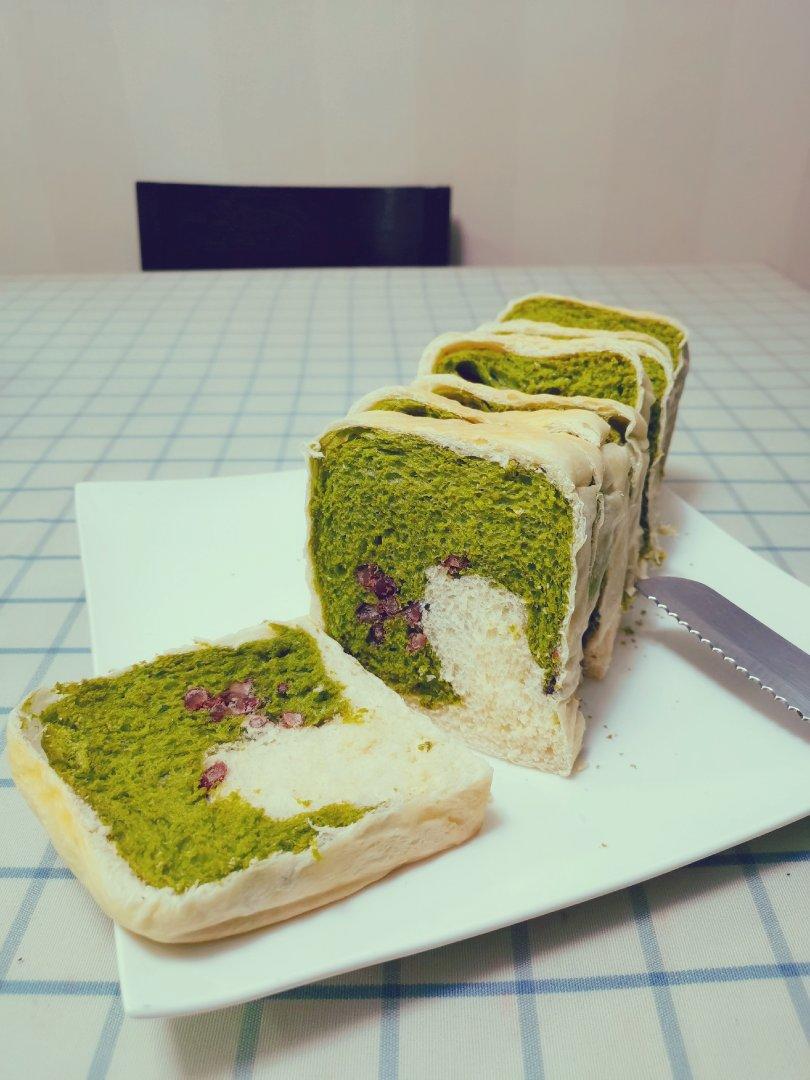 蜜豆抹茶双色吐司（波兰种）