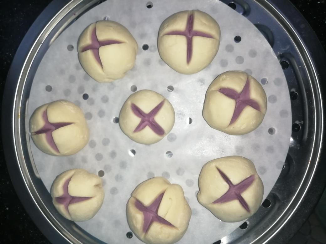 紫薯开花馒头（全视频、保姆级教程）