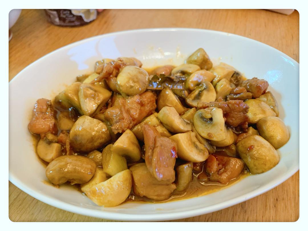 蘑菇红烧鸡腿