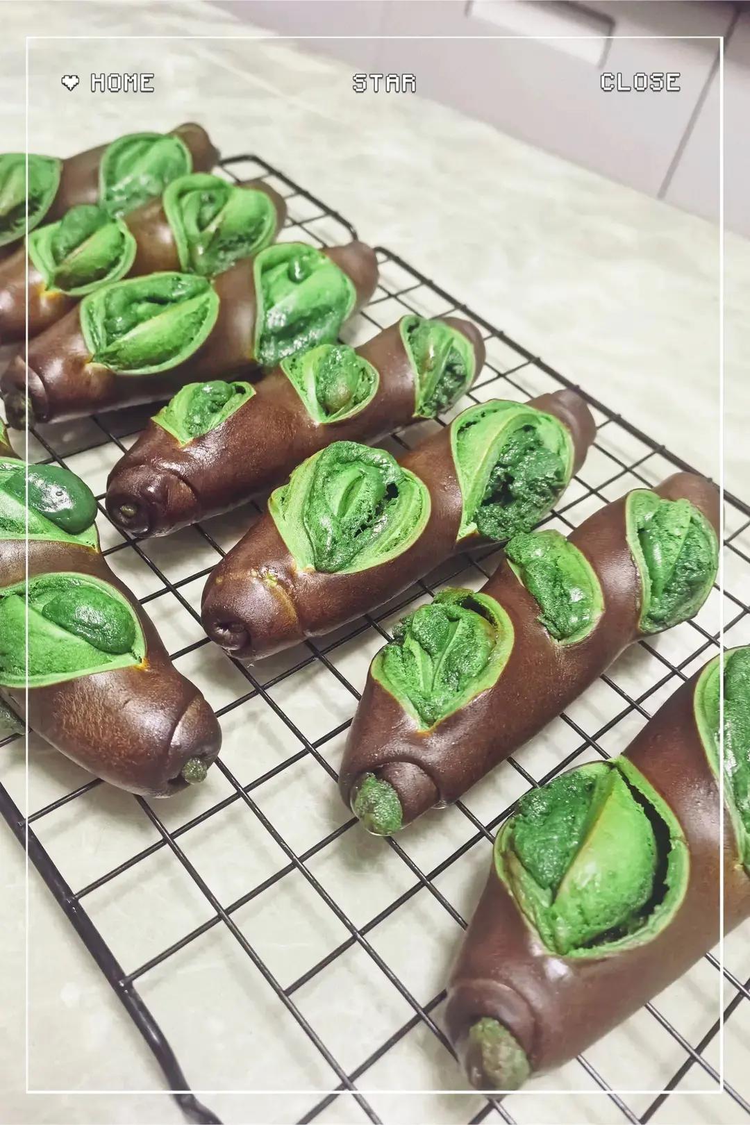 原味（抹茶）2款奶酥馅德式碱水面包｜一次搞定两种口味｜高颜值｜快手｜免手套膜｜免发酵